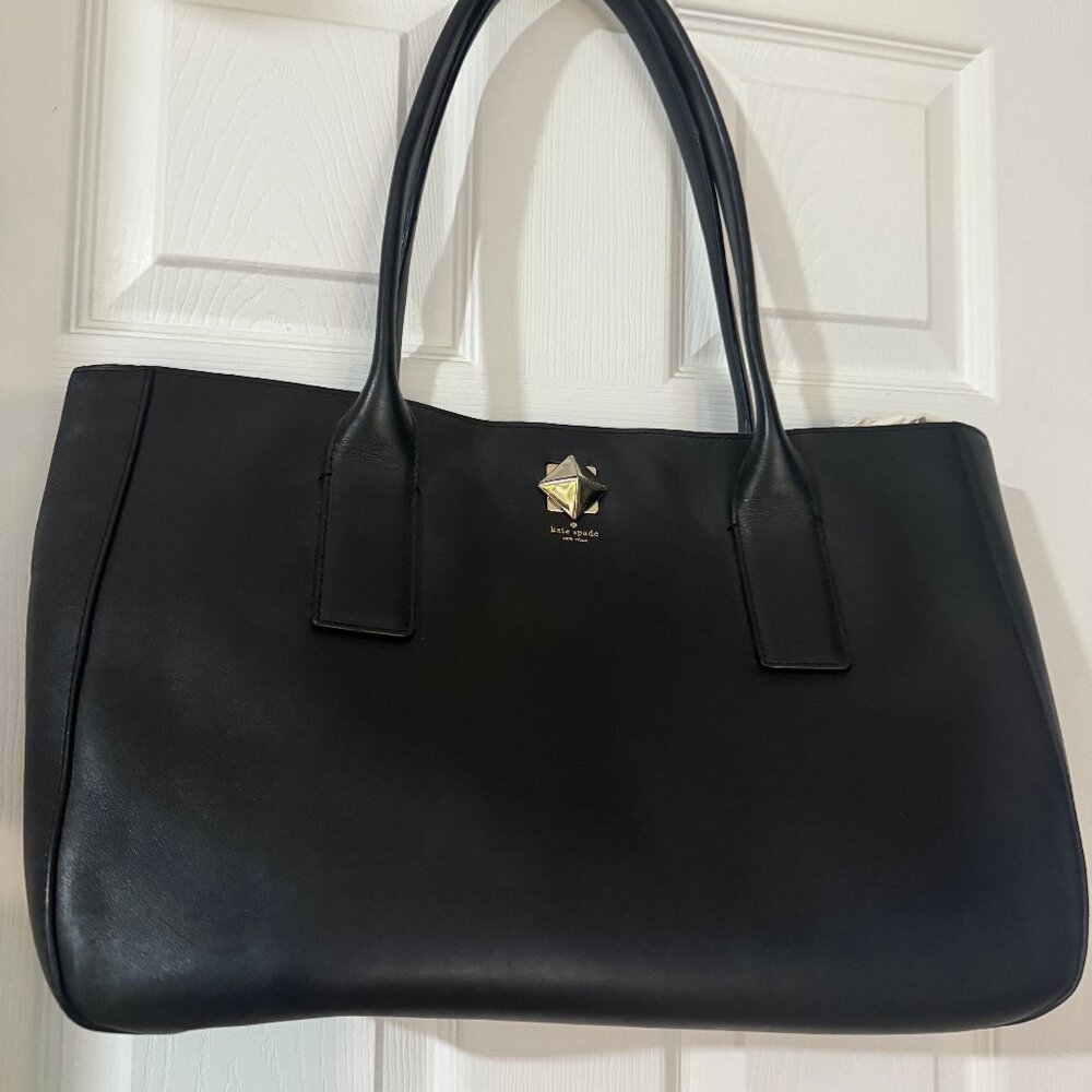 Classic black Kate Spade tote bag
